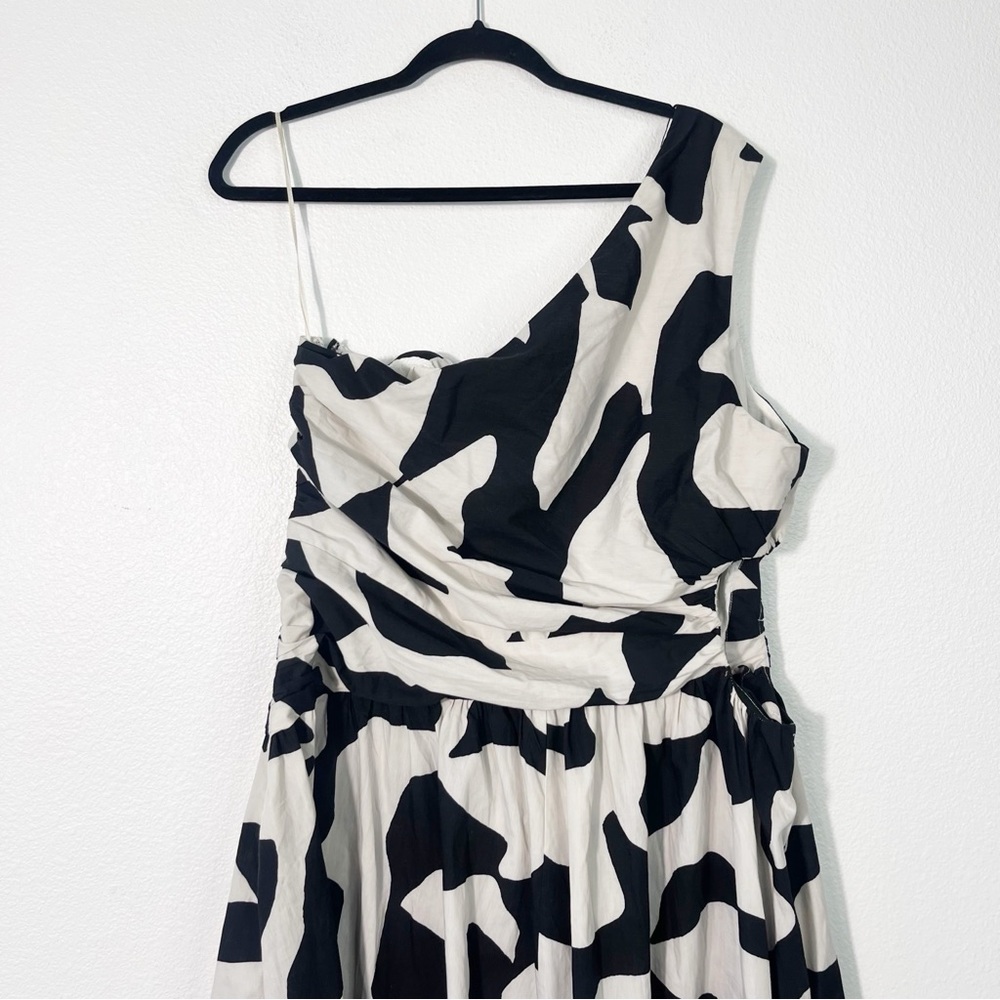 Abercrombie & Fitch Fiore One-Shoulder Maxi Dress High Slit Side Cutout XL NEW - Picture 8 of 10